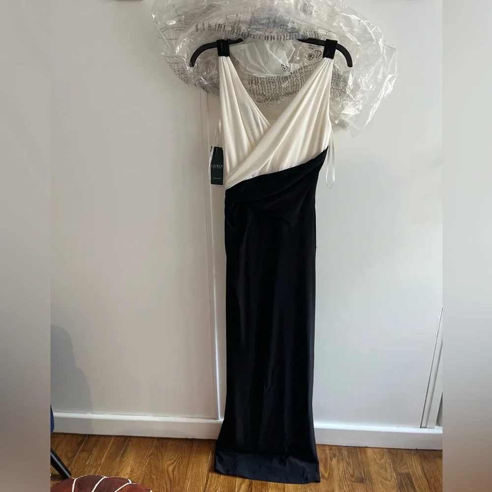 NWT - Ralph Lauren Black & White Evening Dress - Picture 7 of 9